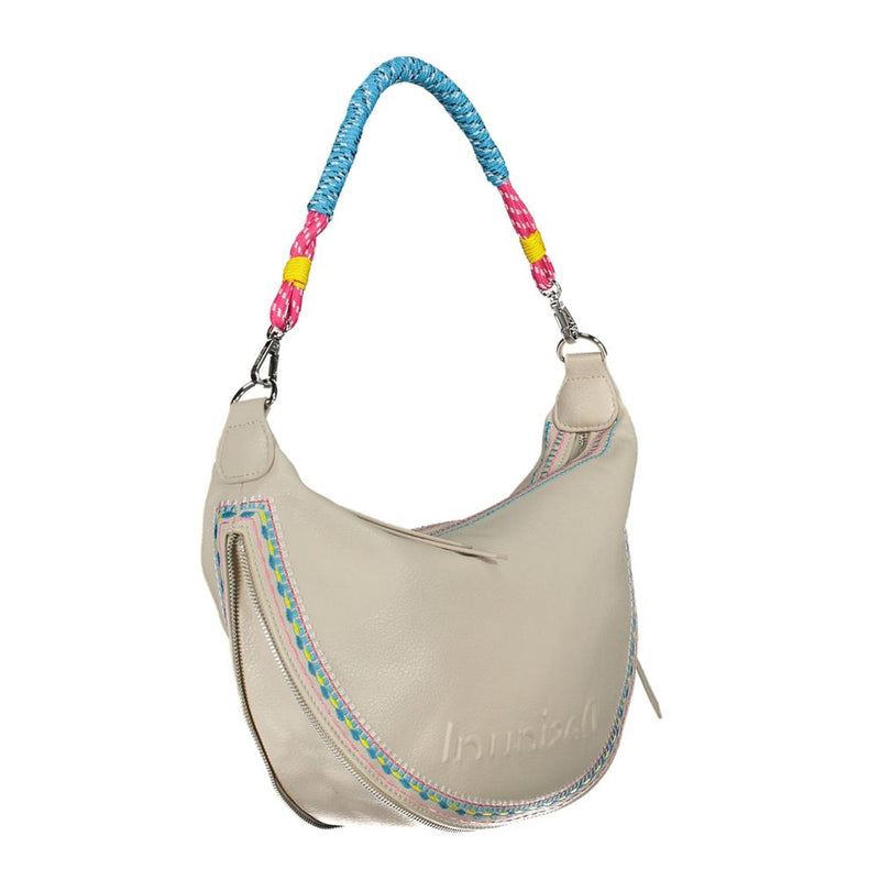 Chic White Sticked Expandable Handtasche