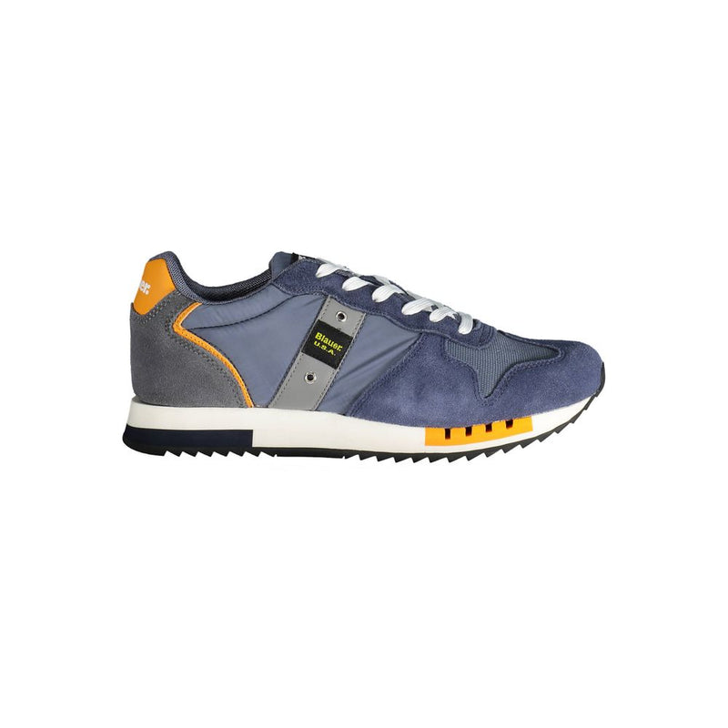 Eleganti sneaker blu con lacci con dettagli a contrasto