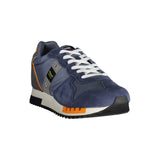 Eleganti sneaker blu con lacci con dettagli a contrasto