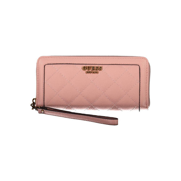 Chic Pink Brieftasche mit Kontrast Zip & Logo