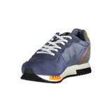 Eleganti sneaker blu con lacci con dettagli a contrasto