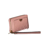 Chic Pink Wallet with Contrast Zip & Logo