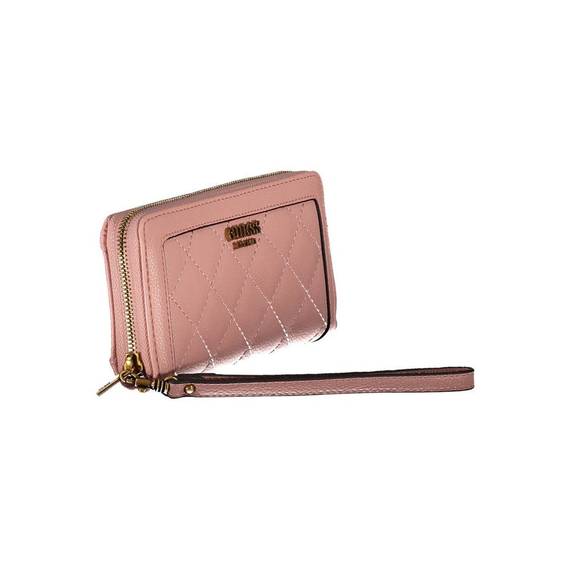 Chic Pink Brieftasche mit Kontrast Zip & Logo