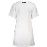 Robe élégante en coton blanc avec imprimé de créateur