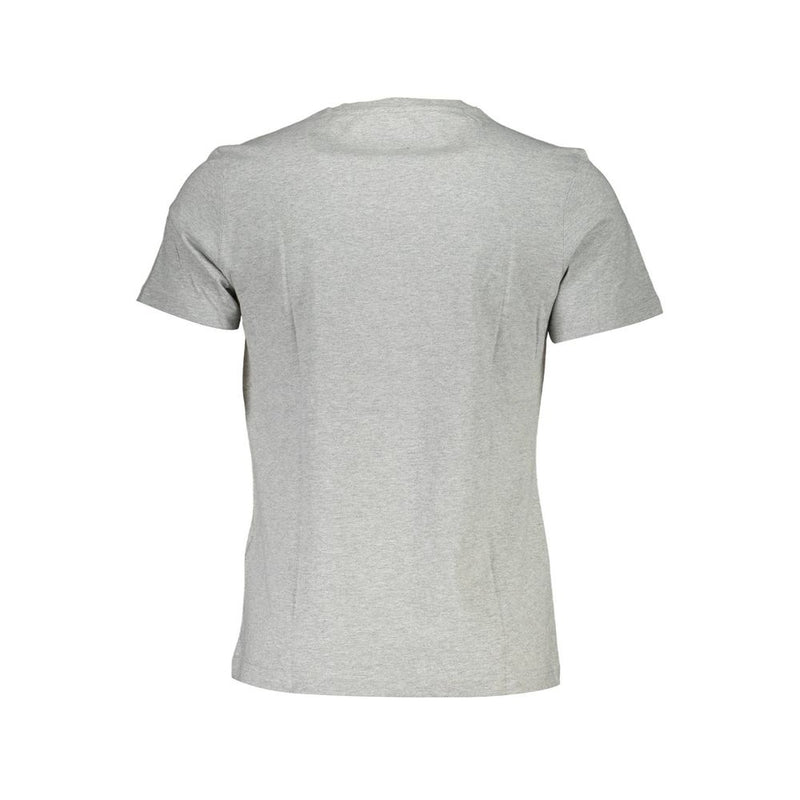 Elegante camiseta de algodón gris con estampado exclusivo