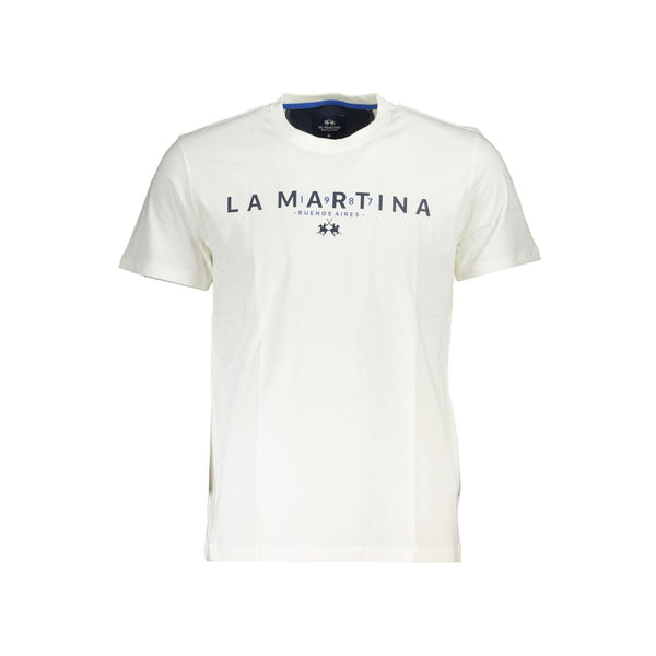 Maglietta Chic White Crew Neck con stampa logo