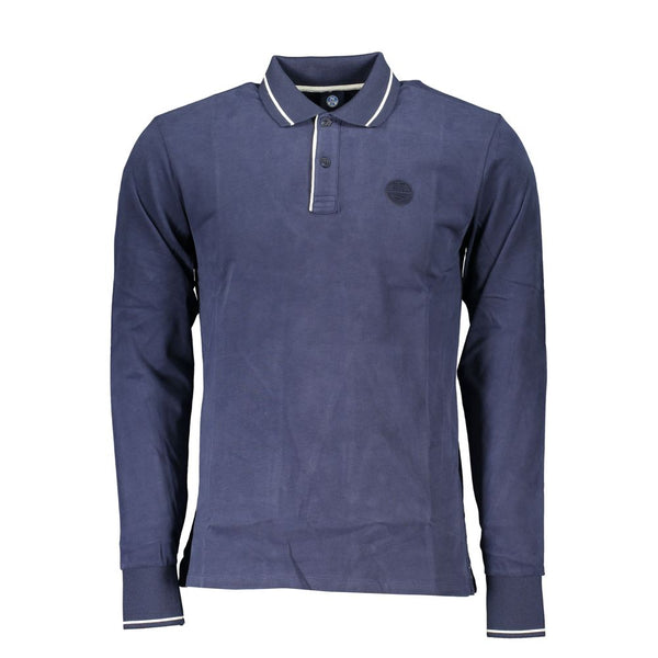 Nachhaltiges schickes blaues Polo mit Kontrastdetails