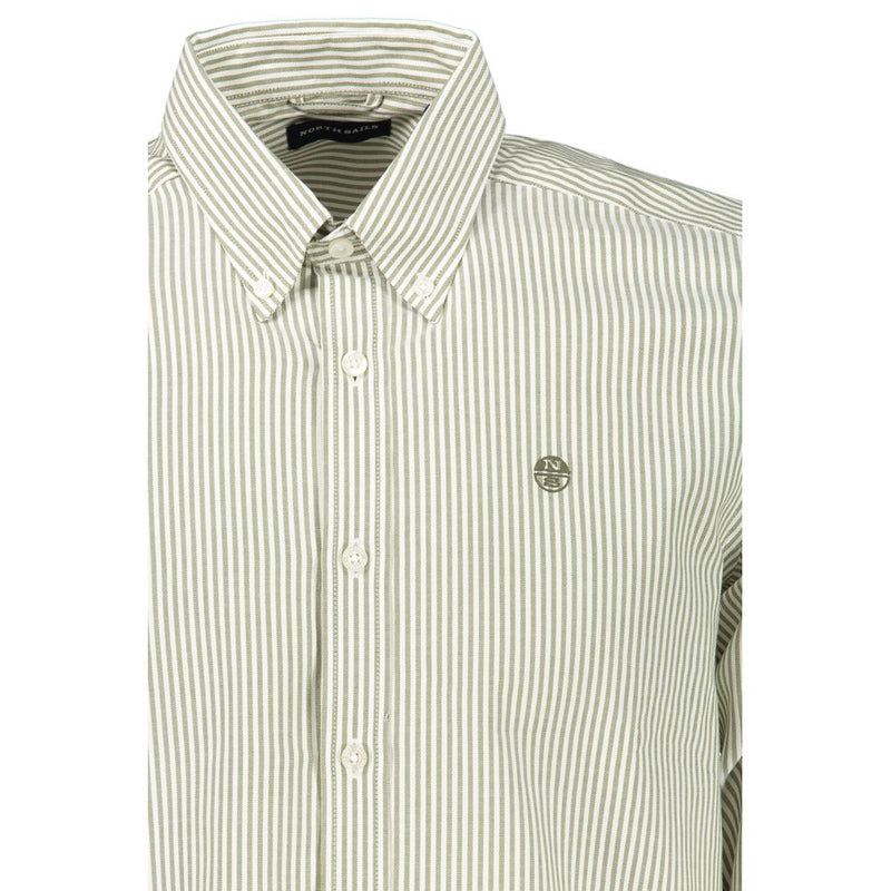 Umweltfreundlich gestreiftes Langarm-Button-Down-Shirt