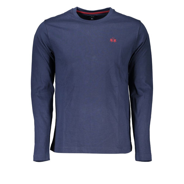 Regal Blue Crew Neck bestickte T -Shirt