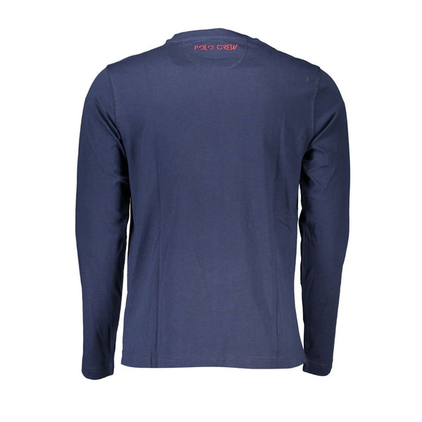 Regal Blue Crew Neck bestickte T -Shirt