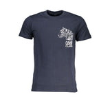 Blaues Baumwollt-Shirt