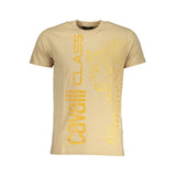 Beige Baumwoll-T-Shirt