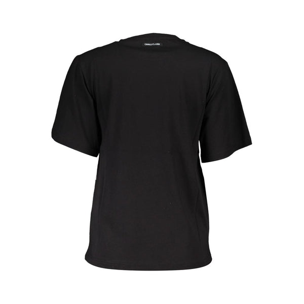 Elegantes Drucklogo -T -Shirt mit runden Ausschnitt