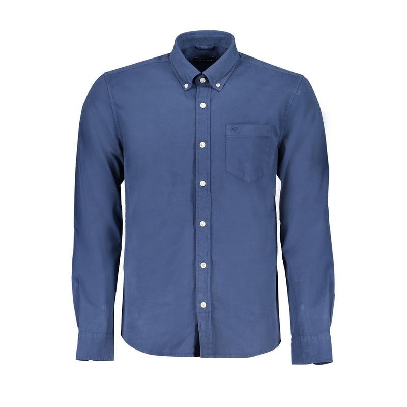 Camicia di cotone blu