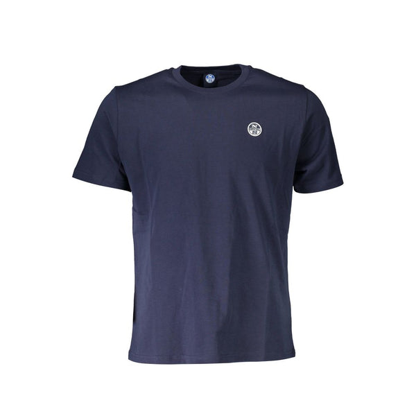 Chic Blue Cotton T -Shirt mit elegantem Logo -Detail