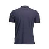 Polo en coton bleu élégant avec logo brodé