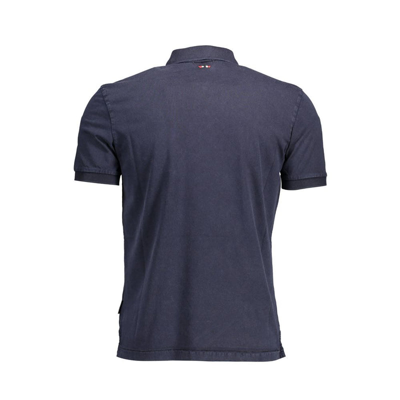 Elegante polo di cotone blu con logo ricamato