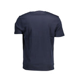 Klassisches blaues Bio -Baumwoll -T -Shirt