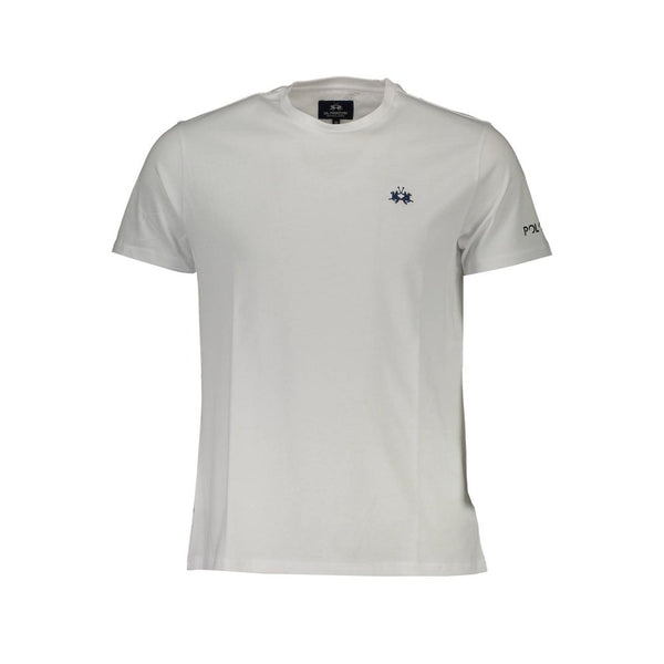 Embroidered Logo White Tee for Men