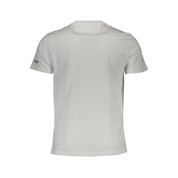 Embroidered Logo White Tee for Men