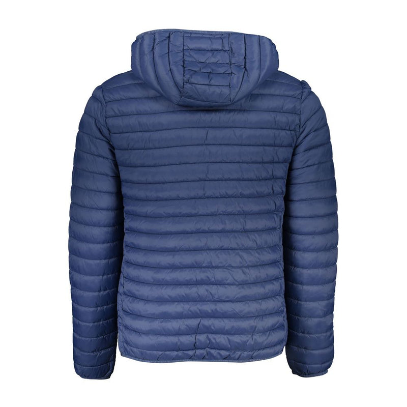 Chic Blue Longeved Hooded Jacket