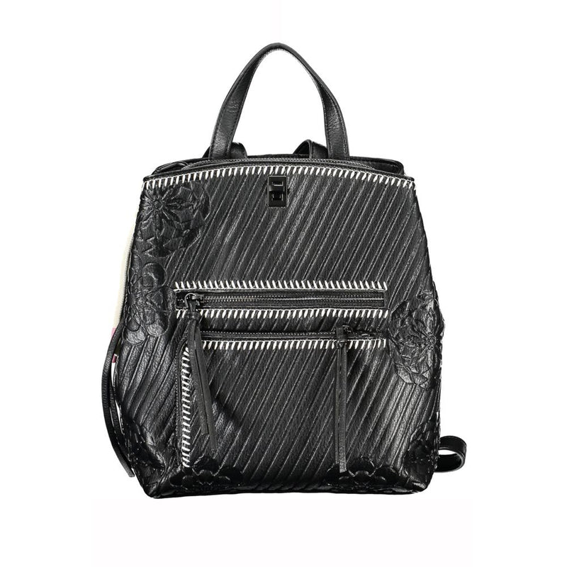 Chic Black Rucksack mit Kontrastdetails