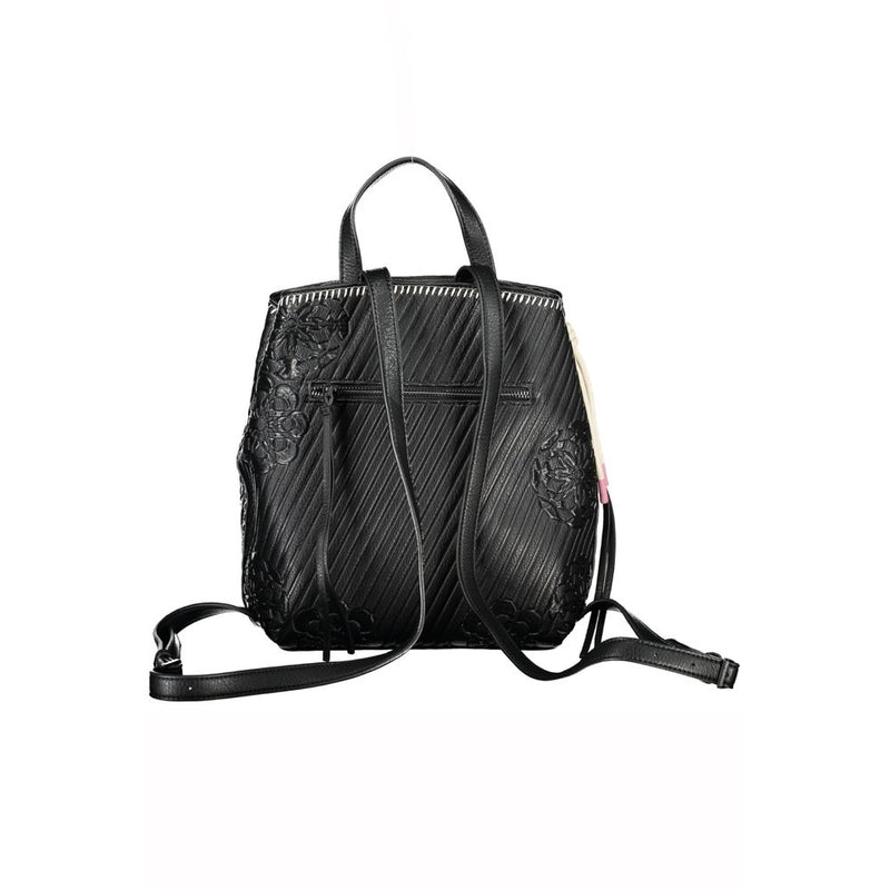 Chic Black Rucksack mit Kontrastdetails