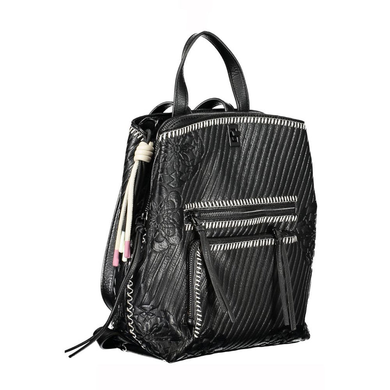 Chic Black Rucksack mit Kontrastdetails