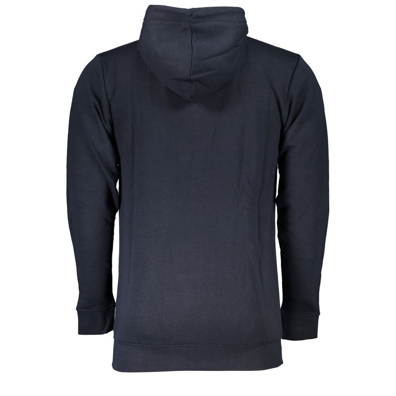 Elegantes blaues Zip -Sweatshirt mit Kapuzenzip