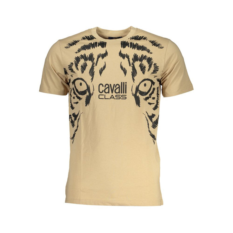 Beige Baumwoll-T-Shirt