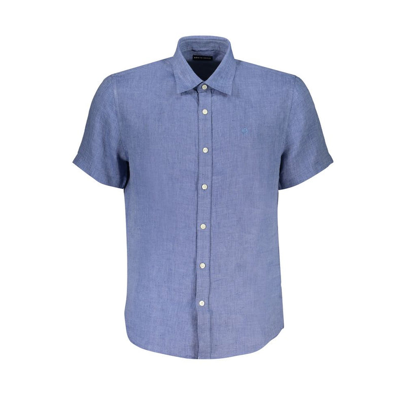 Chemise en lin bleu