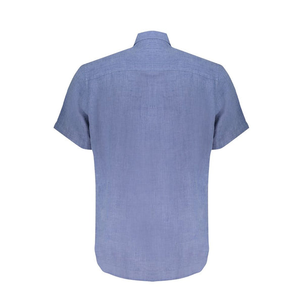 Camicia di lino blu