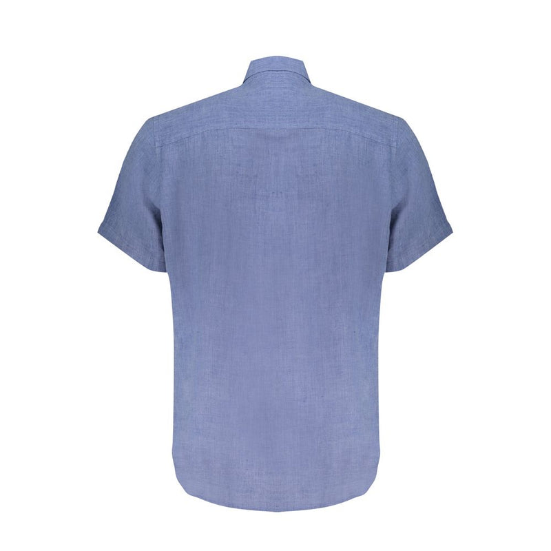 Camisa de lino azul