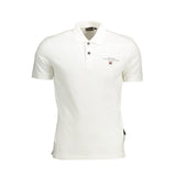 Elegante polo di cotone bianco con ricamo