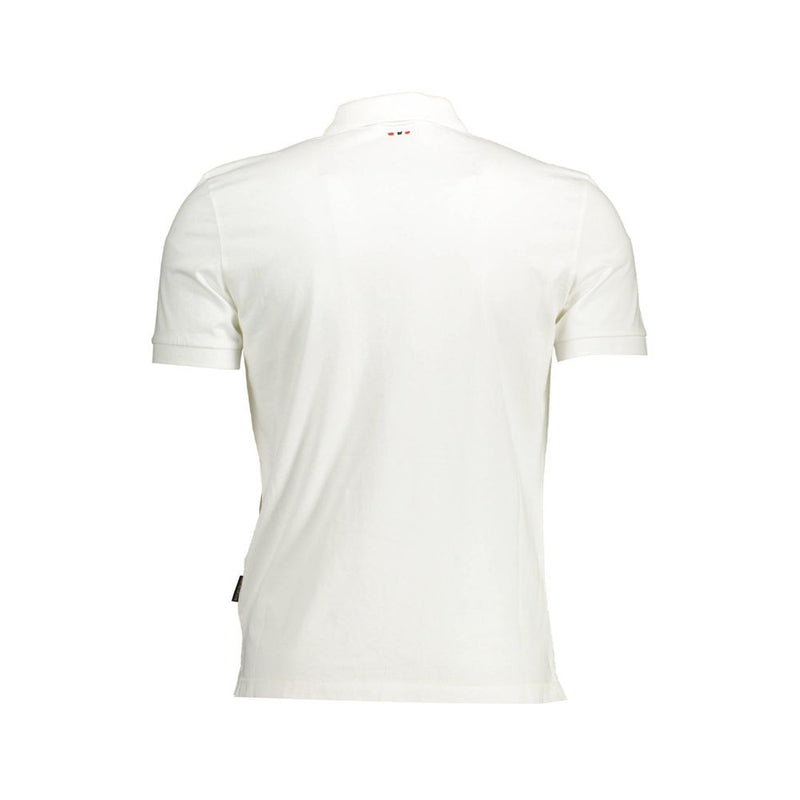 Elegante polo de algodón blanco con bordados