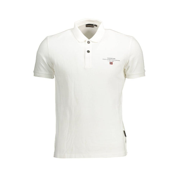 Elegante camisa de polo bordado blanco