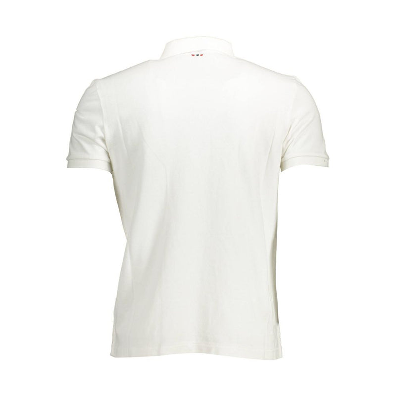 Elegante camisa de polo bordado blanco