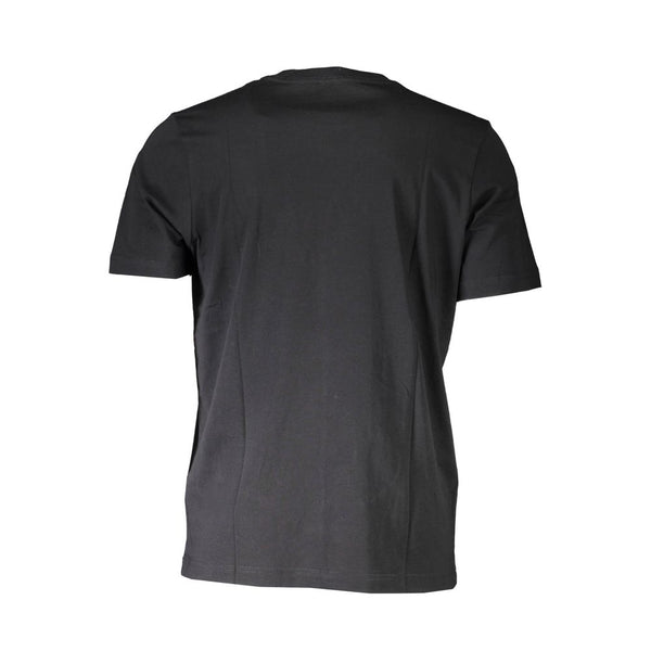 Elegante camiseta de algodón negro con logotipo icónico