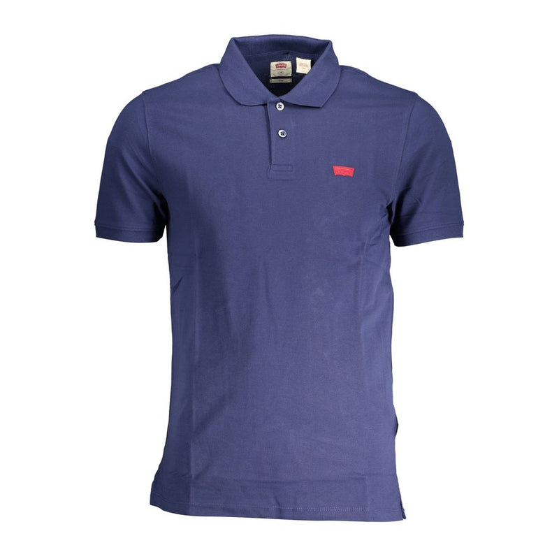 Svelte Blue Cotton Polo avec un accent de logo chic