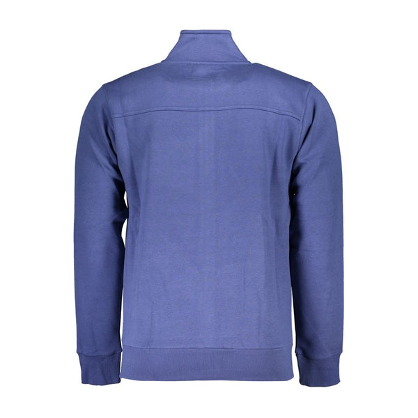 Sweat-shirt classique à fermeture éclair bleu avec broderie