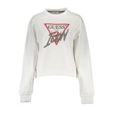 Chic White Printed Sweatshirt with Rhinestones