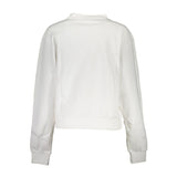 Chic White Printed Sweatshirt with Rhinestones