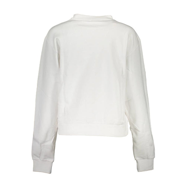 Sweat-shirt blanc imprimé blanc avec des strass