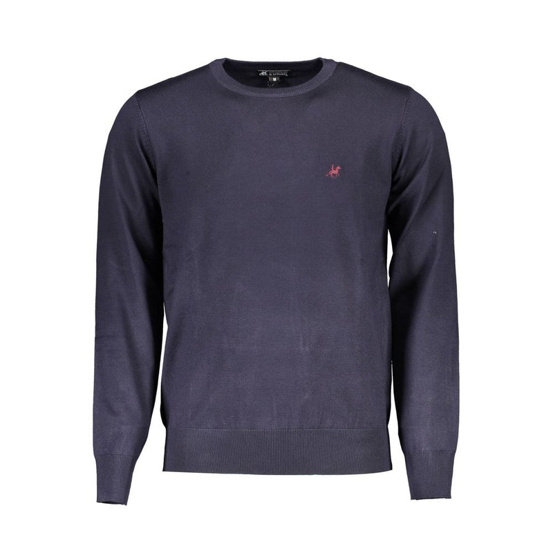 Maglione da equipaggio blu equestre blu a maniche lunghe