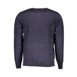 Maglione da equipaggio blu equestre blu a maniche lunghe