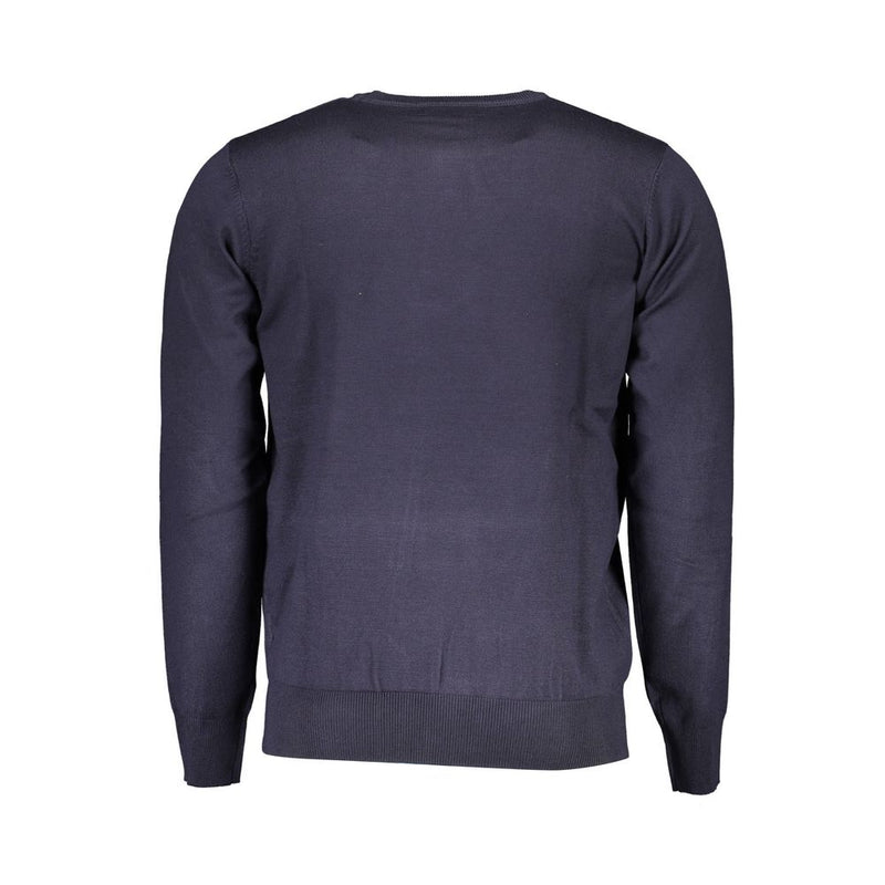 Reiter Chic Blue Blue Long Ärmel-Crew-Hals-Pullover