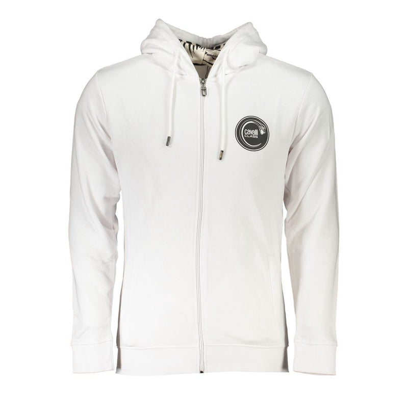 Elegant White Hooded Sweatshirt with Logo Print