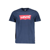 Klassiker Crew Halsblau -T -Shirt mit Logo