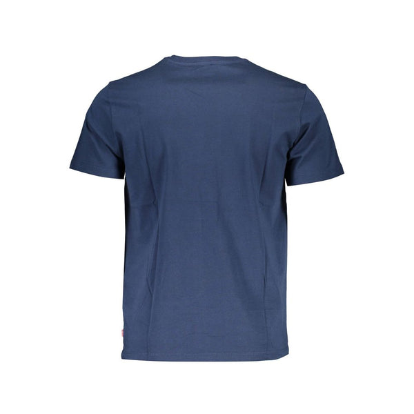 Klassiker Crew Halsblau -T -Shirt mit Logo