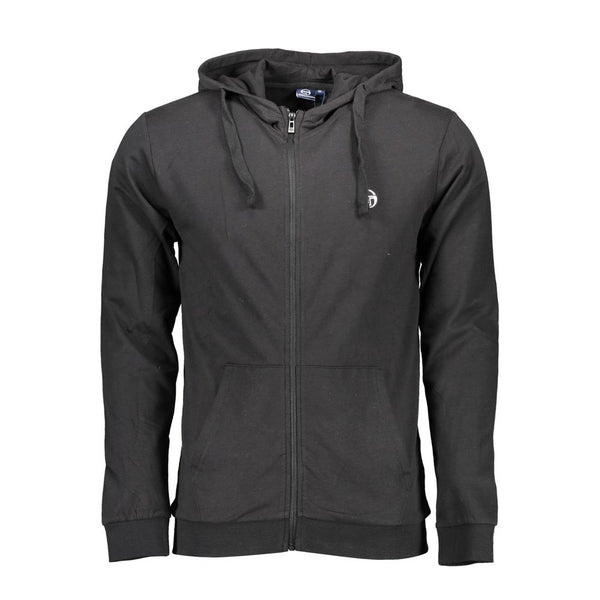 Sweat zip à capuche noir élégant